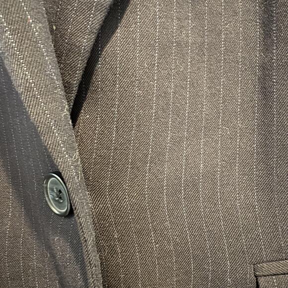 Banana Republic Blazer Womens 8 Black Pinstripe Two Button Office Career Jacket - Picture 5 of 15